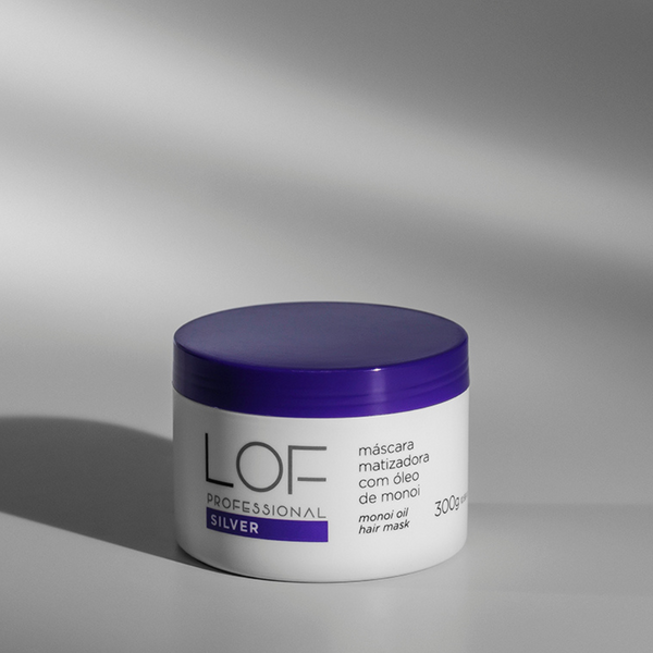 Máscara Matizadora Silver 500g LOF Professional - neutraliza amarelo e hidrata cabelos loiros e descoloridos
