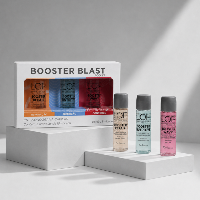 Kit Cronograma Capilar LOF Professional - três máscaras líquidas de 15ml: Repair, Nutritive e Wavy