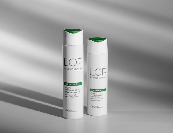 Kit Linha Purifying LOF Professional - shampoo e condicionador 100% veganos para limpeza profunda e consciente