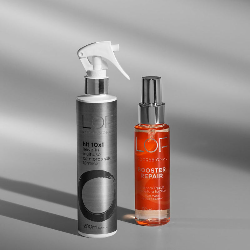 Kit Finalização e Reparação LOF Professional - Hit 10x1 e Booster Repair para tratar e proteger cabelos danificados