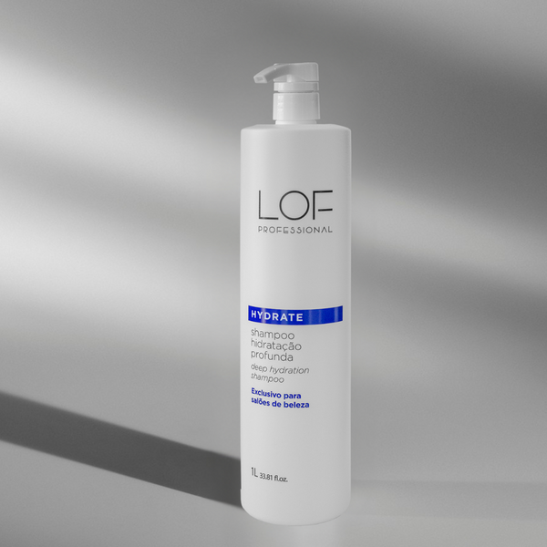 Shampoo Hydrate 1L LOF Professional - hidratação anti-ressecamento em formato profissional para salões