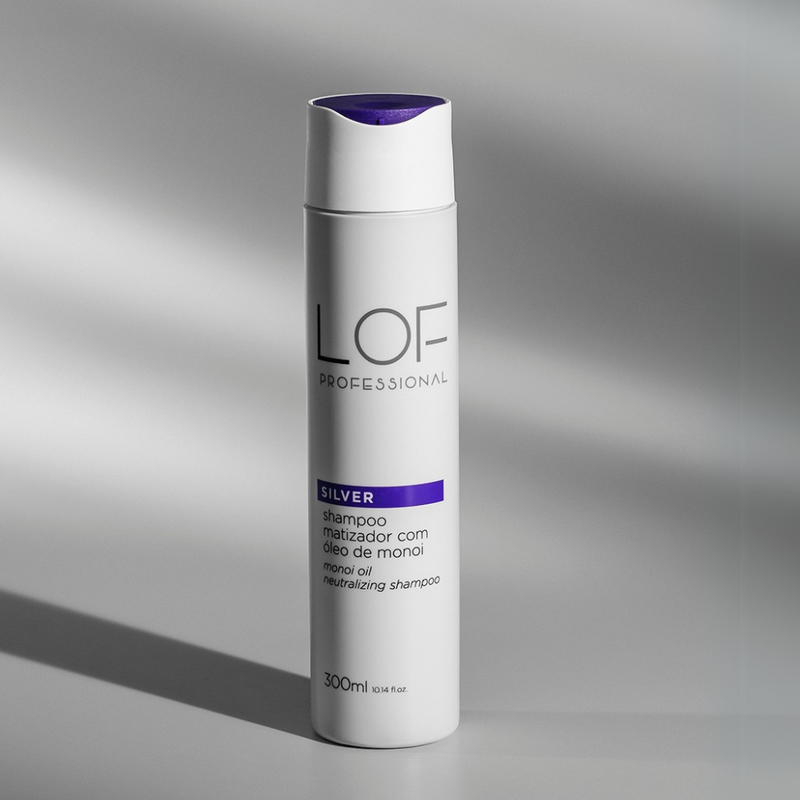 Shampoo Matizador Silver 300ml LOF Professional - neutraliza tons amarelados em cabelos loiros e com mechas