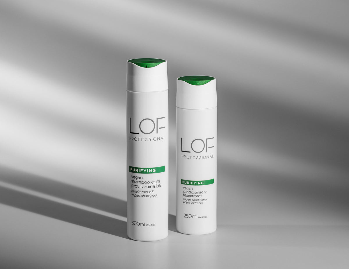 Kit Linha Purifying LOF Professional - shampoo e condicionador 100% veganos para limpeza profunda e consciente