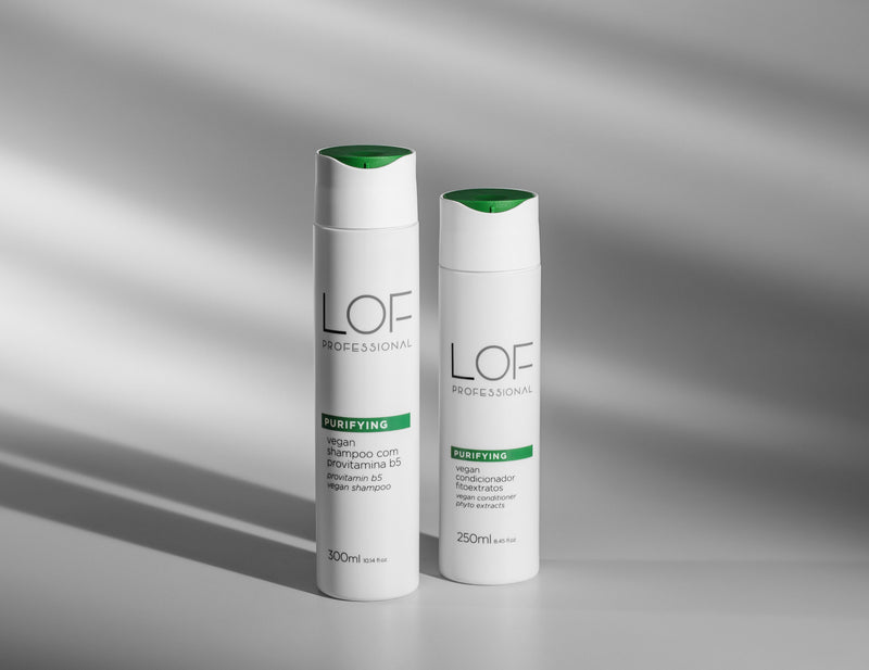 Kit Linha Purifying LOF Professional - shampoo e condicionador 100% veganos para limpeza profunda e consciente