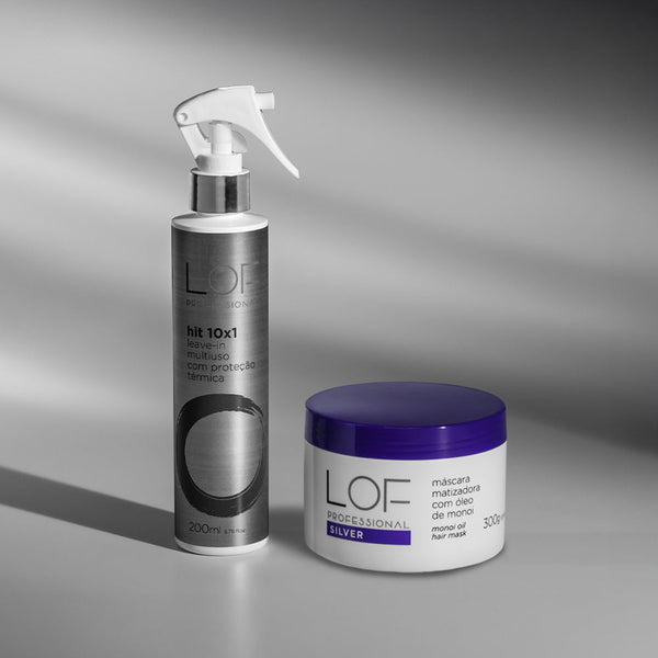Kit Loiro Hidratado LOF Professional - Leave-In Hit 10x1 e Máscara Matizadora Silver para loiros sem amarelo
