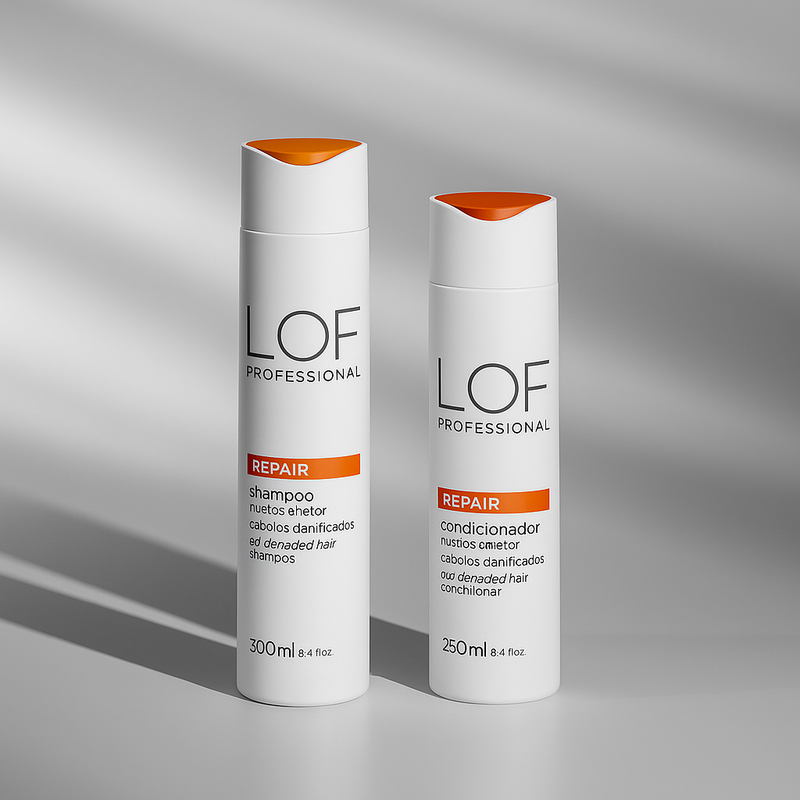 Kit Linha Repair LOF Professional - shampoo e condicionador fitoprotetor para cabelos danificados por química