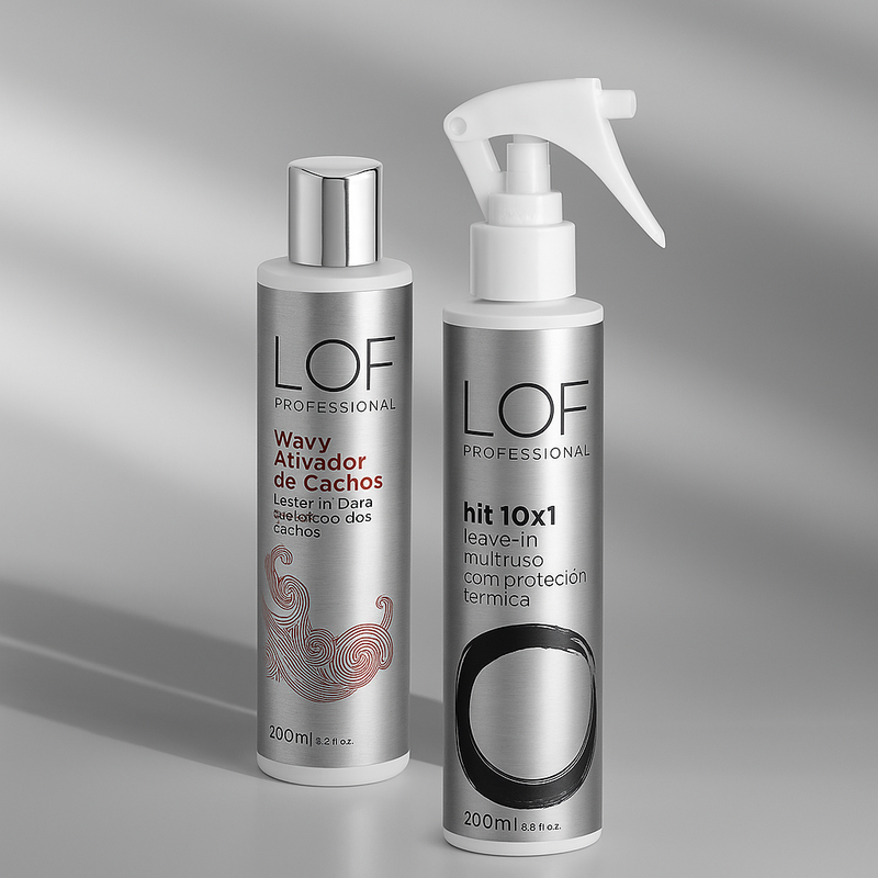 Kit Cachos Perfeitos LOF Professional - Leave-In Hit 10x1 e Ativador de Cachos Wavy para definição e anti-frizz